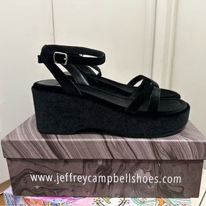 Jeffery Campbell size 8 “ACTIVATE” Black Velvet NIB